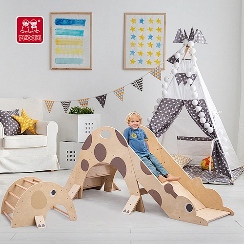 Elephant Climber and Giraffe Slide Set